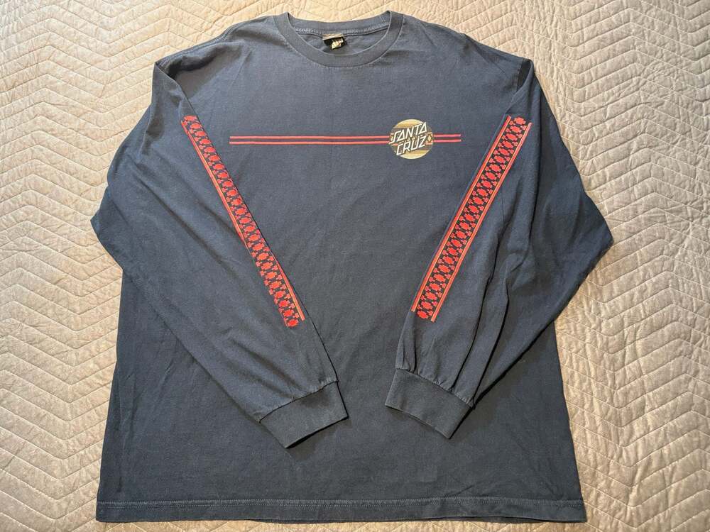 Vintage Y2K Santa Cruz Skateboard Long Sleeve T Shirt 90s , Size 2XL